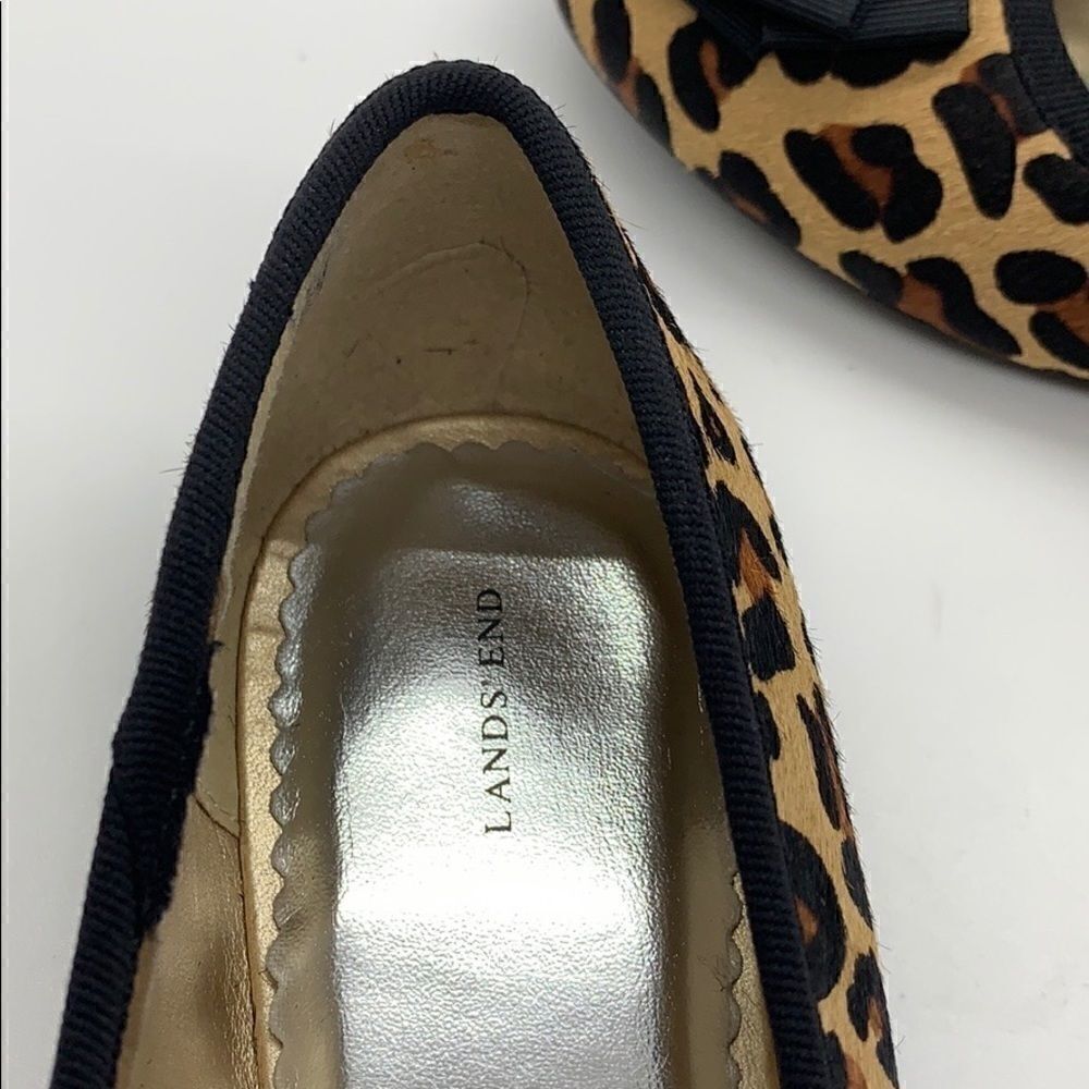 Lands’ End leopard Flats with bow - Picture 7 of 8